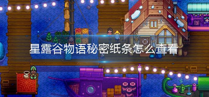 星露谷物语秘密纸条怎么查看